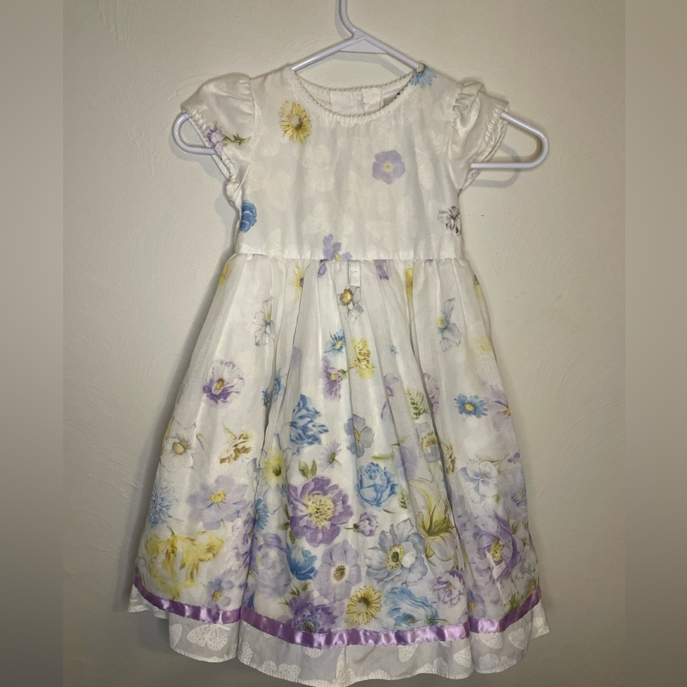 Vintage Made In USA Daisy Kingdom Girls Dress Floral Medley size 4